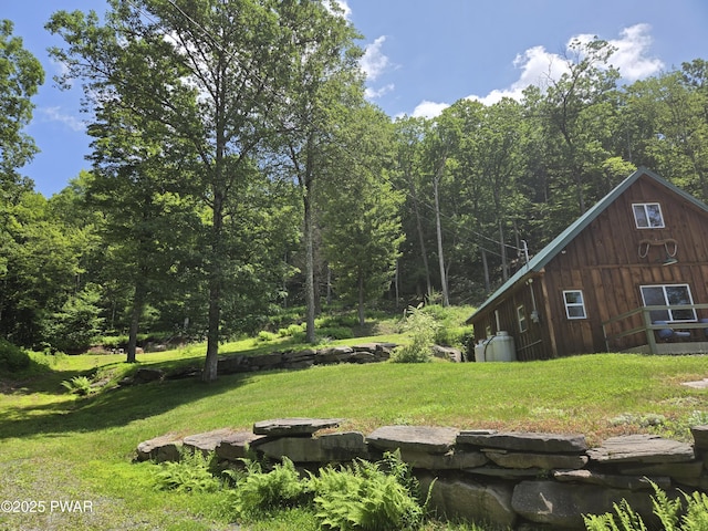 980 Long Ridge Rd, Hawley, PA 18428 - view of grassy yard with a wooded view