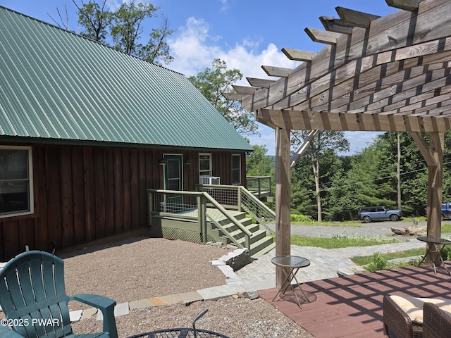 980 Long Ridge Rd, Hawley, PA 18428 - view of patio / terrace with a pergola