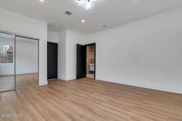 328 Forest Dr, Lords Valley, PA 18428 - unfurnished bedroom with light wood-style floors, recessed lighting, and a closet