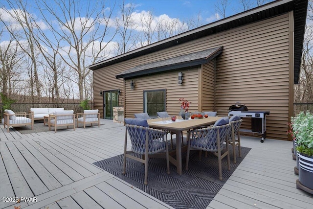 328 Forest Dr, Lords Valley, PA 18428 - wooden deck with an outdoor hangout area and outdoor dining space