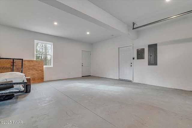 328 Forest Dr, Lords Valley, PA 18428 - garage featuring electric panel and recessed lighting