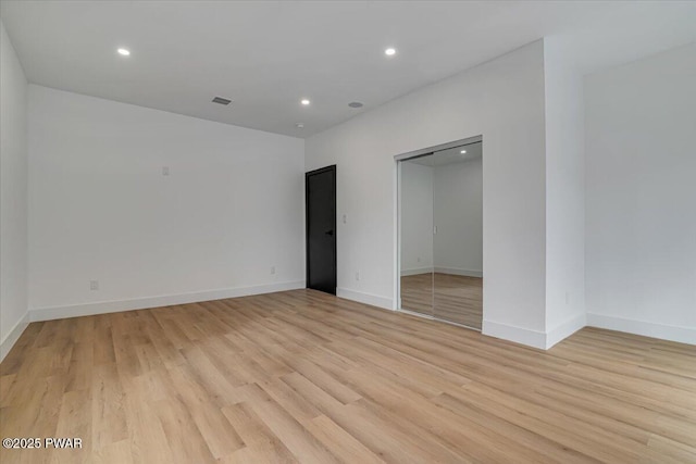 328 Forest Dr, Lords Valley, PA 18428 - unfurnished bedroom with light wood-style flooring and recessed lighting