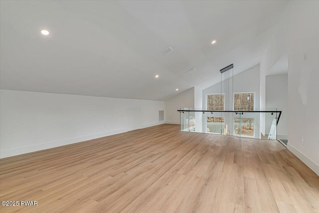 328 Forest Dr, Lords Valley, PA 18428 - additional living space featuring vaulted ceiling, light wood finished floors, and recessed lighting