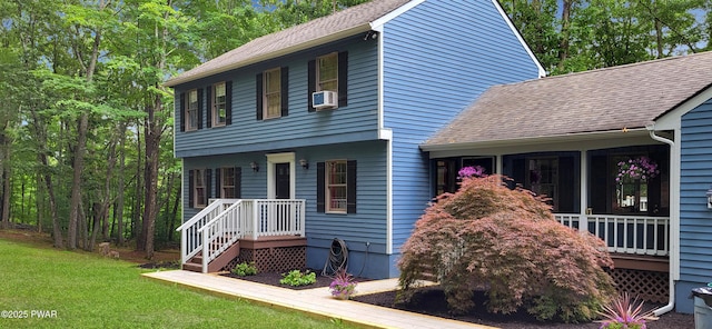 110 Stonefield Rd, Milford, PA 18337 - view of front of property featuring a front lawn, cooling unit, and roof with shingles