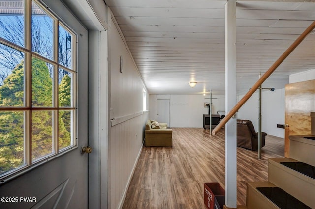 interior space featuring wood finished floors