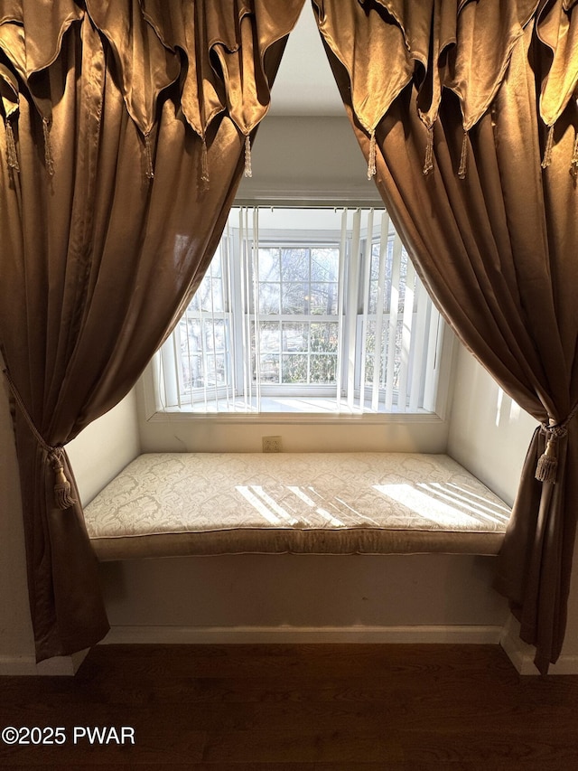 sitting room featuring hardwood / wood-style floors