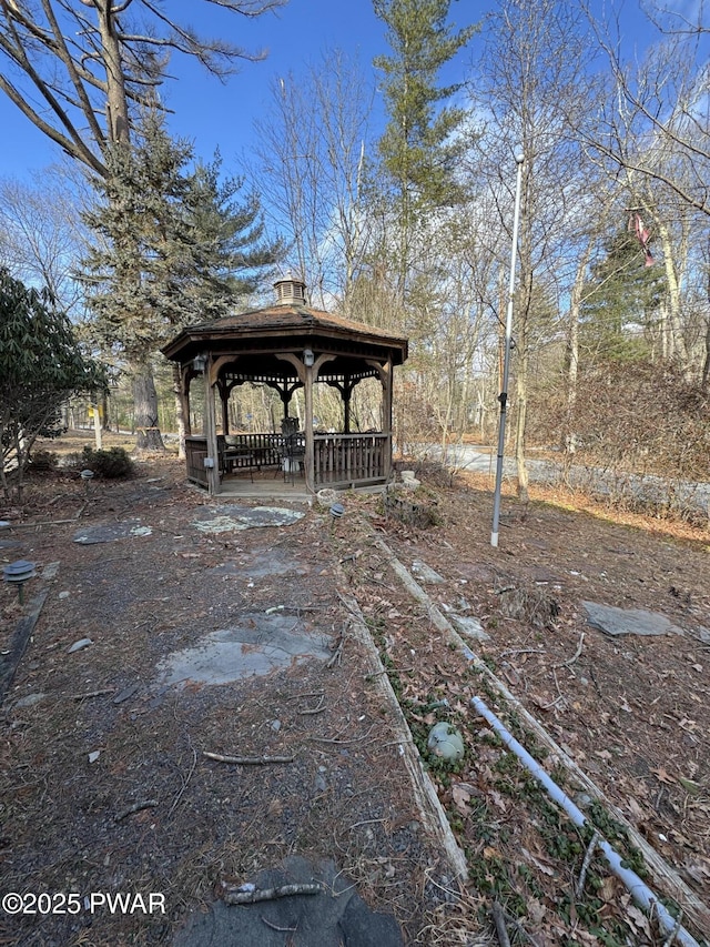 view of yard with a gazebo