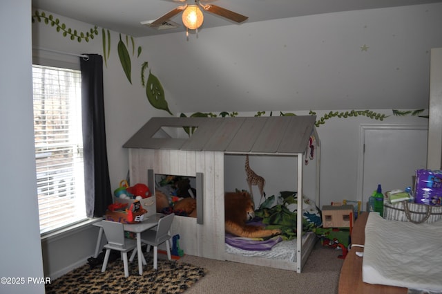 bedroom featuring carpet floors and visible vents