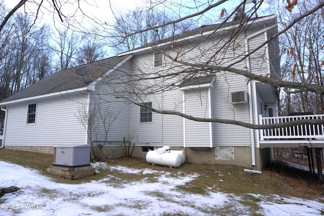 view of snow covered exterior