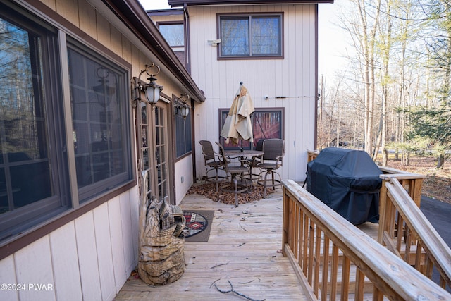 deck with area for grilling