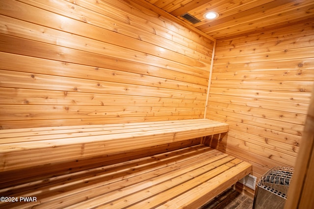 view of sauna