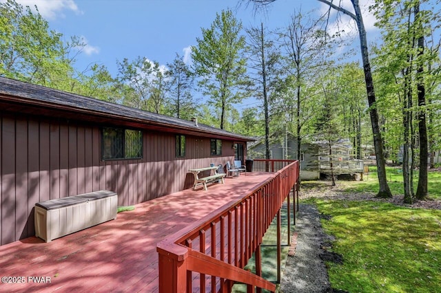 1036 Mountain Top Dr, Lake Ariel, PA 18436 - wooden deck with a yard