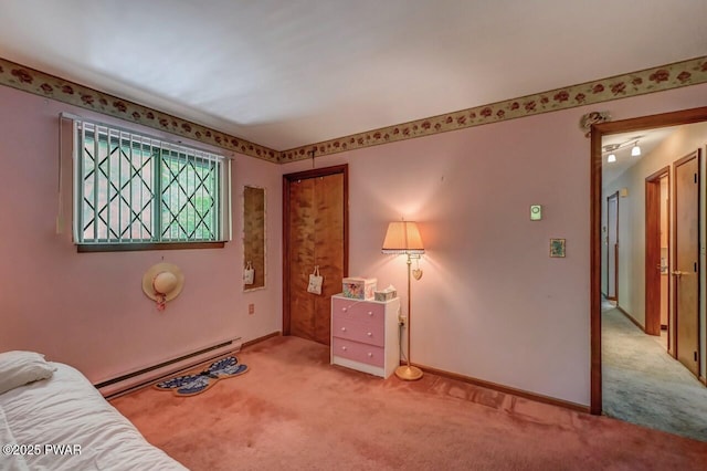 1036 Mountain Top Dr, Lake Ariel, PA 18436 - sitting room with a baseboard radiator, light colored carpet, and baseboards