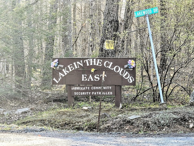 view of community sign