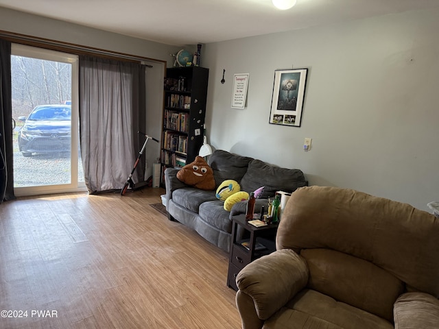 living room with light wood-type flooring