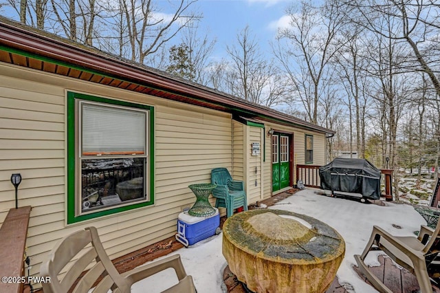 view of patio with grilling area