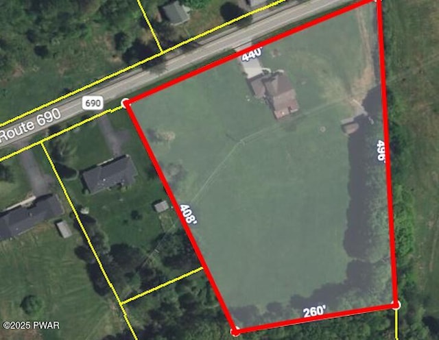 198 State Route 690, Springbrook Township, PA 18444 - map / location featuring property parcel outlined