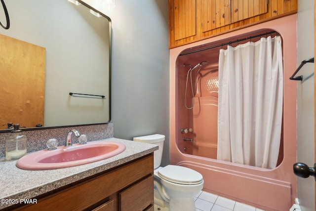 198 State Route 690, Springbrook Township, PA 18444 - bathroom with vanity, shower / bath combo, and tile patterned flooring