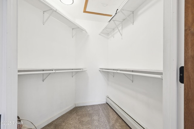 198 State Route 690, Springbrook Township, PA 18444 - walk in closet with carpet and a baseboard radiator