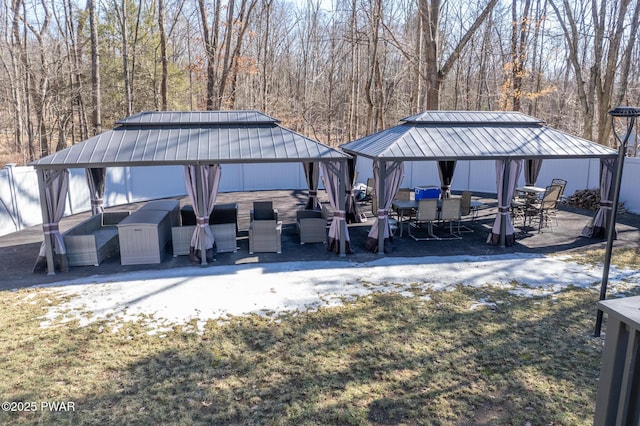 view of community featuring a gazebo