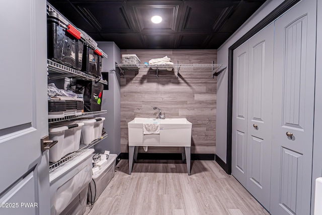 bathroom with wood finished floors