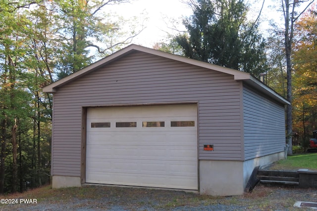 view of garage