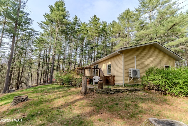 117 Circle Dr, Hawley, PA 18428 - view of side of home with ac unit and a deck