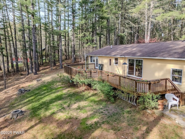 117 Circle Dr, Hawley, PA 18428 - view of side of property featuring a wooden deck and roof with shingles