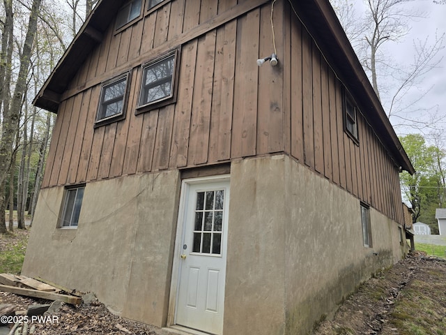 view of property exterior featuring board and batten siding