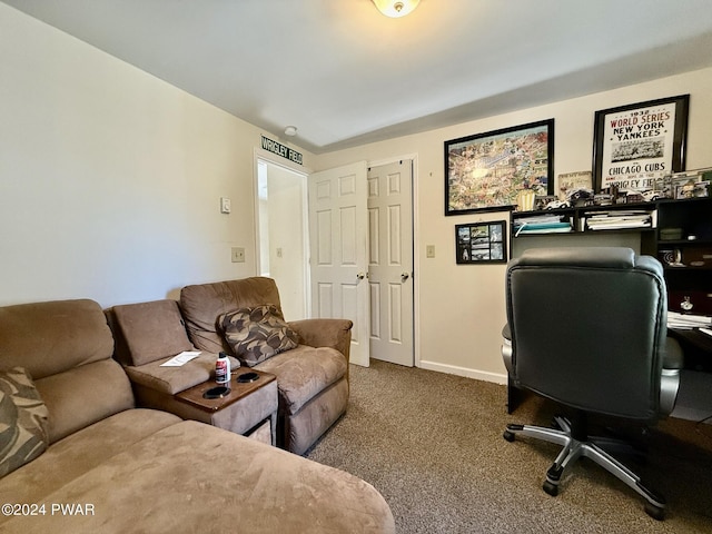 office area featuring carpet floors