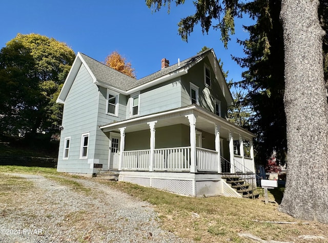 view of front of home with a porch