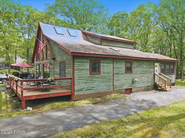 173 Paper Birch S, Tafton, PA 18464 - view of side of property with a deck, entry steps, and crawl space