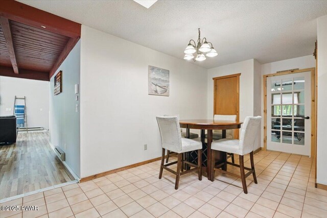 173 Paper Birch S, Tafton, PA 18464 - dining room featuring a chandelier, baseboard heating, and baseboards