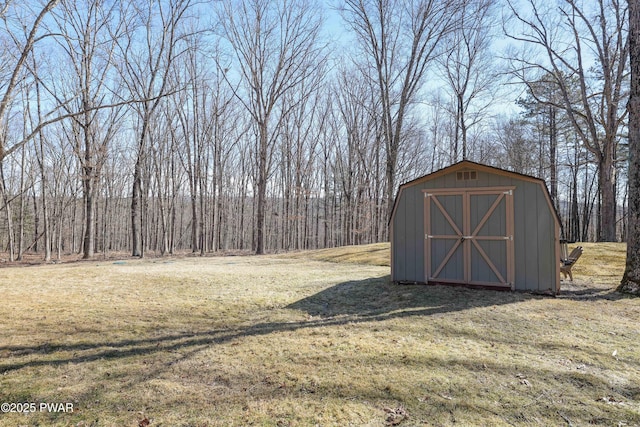 view of shed