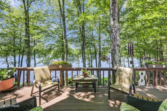 37 Rockpoint Ct, Lake Ariel, PA 18436 - wooden deck with a water view