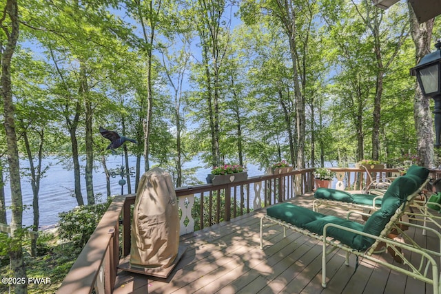37 Rockpoint Ct, Lake Ariel, PA 18436 - wooden deck with a water view