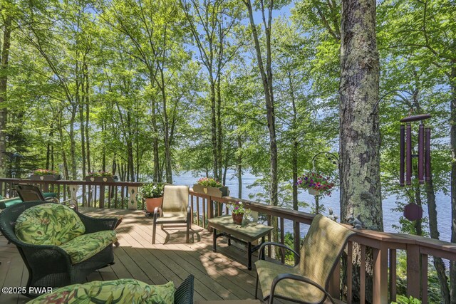 37 Rockpoint Ct, Lake Ariel, PA 18436 - deck featuring a water view