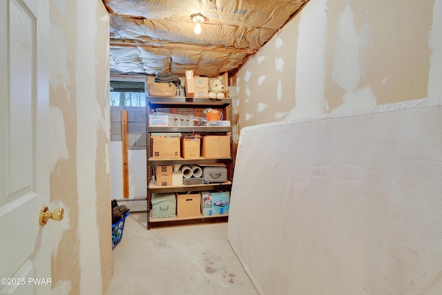 storage room with baseboard heating