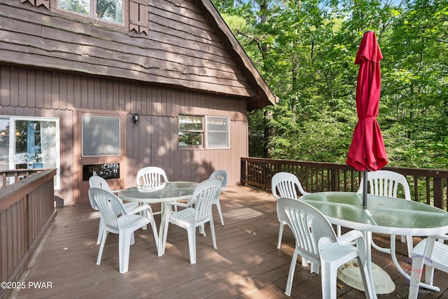 71 Boulder Point Rd, Lakeville, PA 18438 - deck featuring outdoor dining area