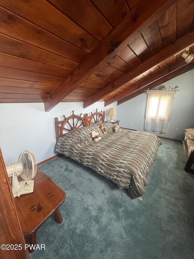 112 Ewe Ln, Tobyhanna, PA 18466 - carpeted bedroom featuring wooden ceiling and baseboards