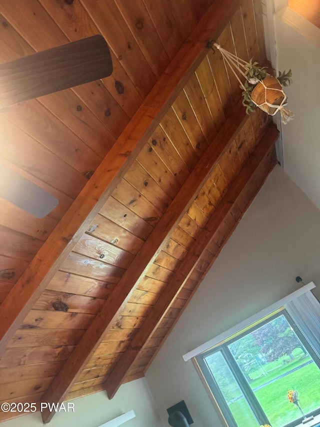 112 Ewe Ln, Tobyhanna, PA 18466 - detailed view of a wood ceiling with exposed beams