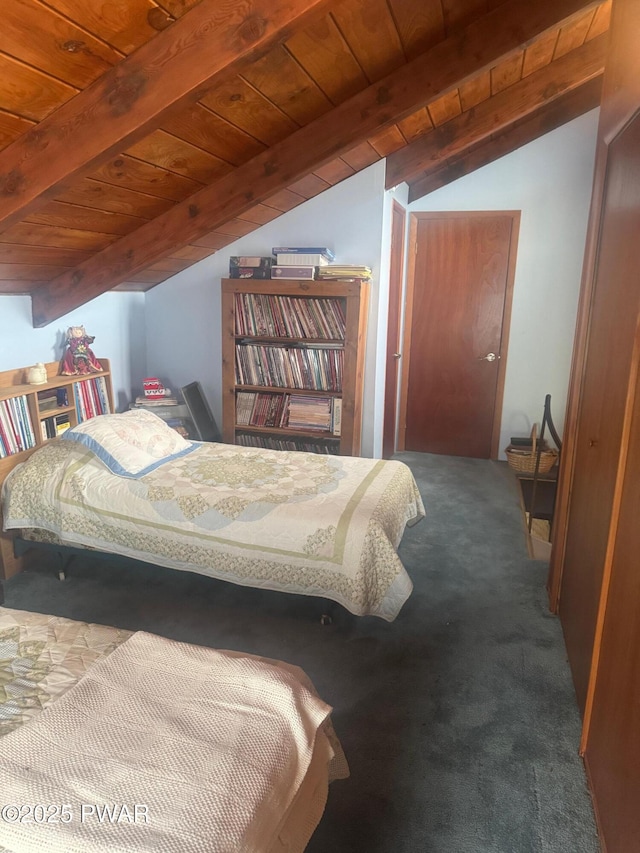 112 Ewe Ln, Tobyhanna, PA 18466 - carpeted bedroom with wood ceiling
