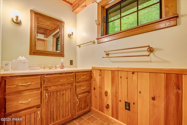 349 Starlight Lake Rd, Starlight, PA 18461 - bathroom featuring vanity and tile patterned flooring