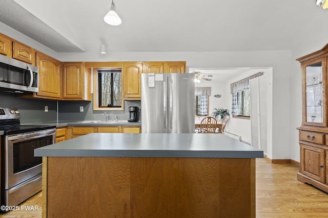 104 Rockway Rd, Lake Ariel, PA 18436 - kitchen featuring light wood-type flooring, a sink, a healthy amount of sunlight, and stainless steel appliances