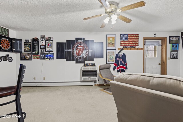 104 Rockway Rd, Lake Ariel, PA 18436 - interior space featuring a textured ceiling, ceiling fan, and carpet