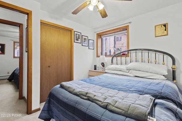 104 Rockway Rd, Lake Ariel, PA 18436 - bedroom featuring carpet floors, a textured ceiling, ceiling fan, and multiple windows