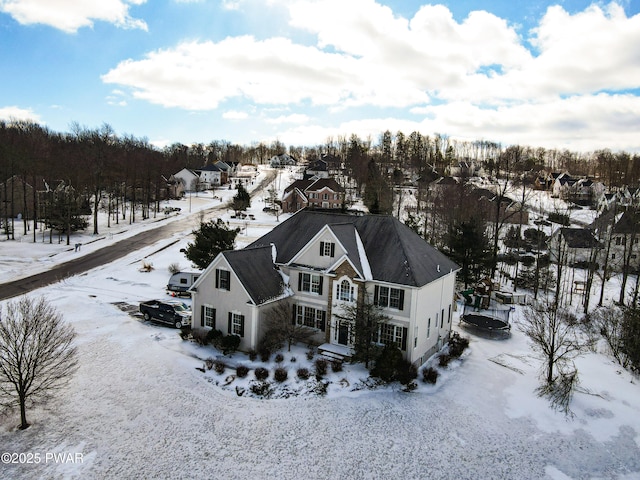 view of snowy aerial view