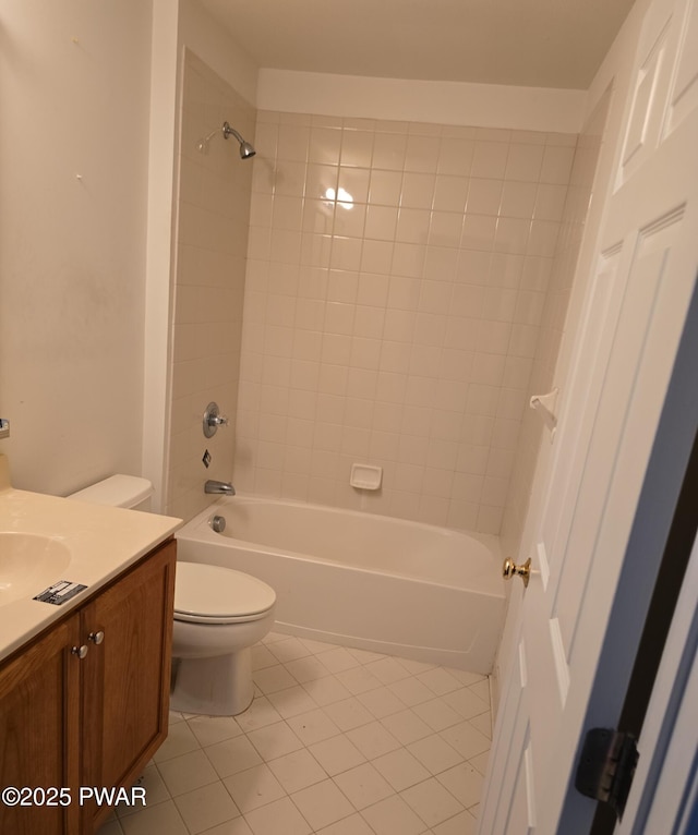 1712 Big Ridge Dr, East Stroudsburg, PA 18302 - bathroom with vanity, tile patterned flooring, shower / bathtub combination, and toilet