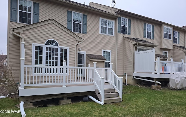 1712 Big Ridge Dr, East Stroudsburg, PA 18302 - back of house with a lawn and a wooden deck