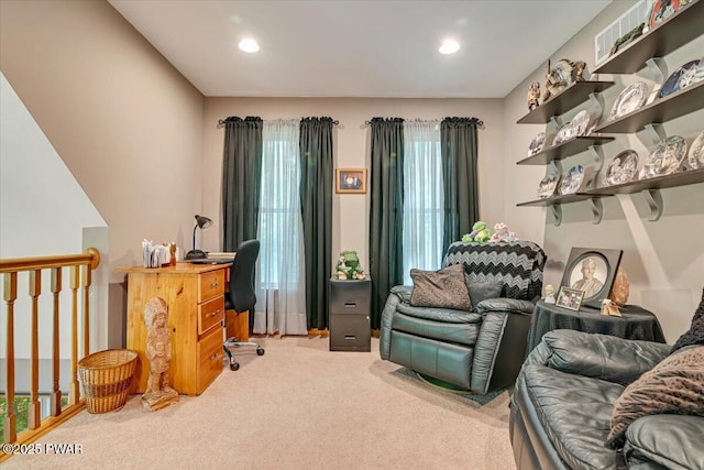 111 Sun Valley Dr, Tafton, PA 18464 - sitting room with carpet floors and recessed lighting